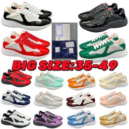 2026 Top Quality Popular Designer Americas Cups Shoes Low Sneakers Shoes Men Rubber Sole Runner Sports Fabric Patent Leather Men's Trainer Size 35-48